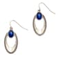 Ruby Rd. Silver-Tone & Blue Stone Oval Drop Earrings - image 1
