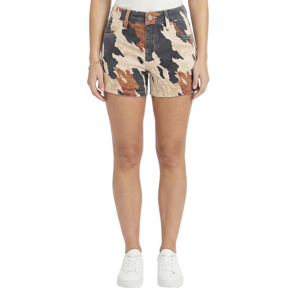 Juniors YMI Bull Denim Mid Rise Printed Shorts-Dallas - image 