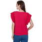 Womens Ruby Rd. Tropical Noir Crochet Cap Sleeve Blouse - image 2