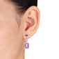 Sophia B 11 1/4ctw. Rose de France Amethyst Drop Earrings - image 4