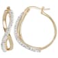 Gold Plated Crystal Criss Cross Hoop Earrings - image 1