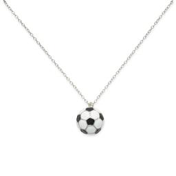 Silver-Tone Soccer Theme Chain Necklace