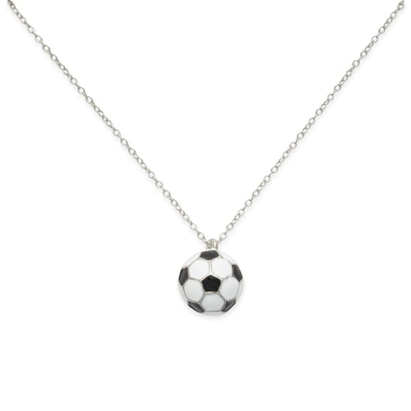 Silver-Tone Soccer Theme Chain Necklace
