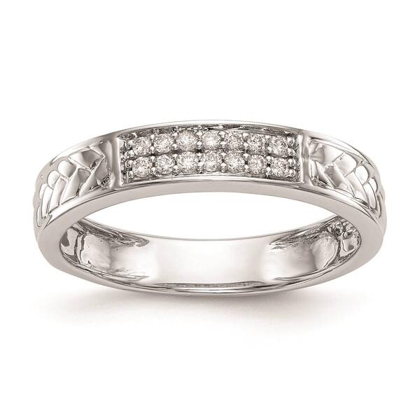 Mens Pure Fire 14kt. White Gold Lab Grown Diamond Wedding Band - image 
