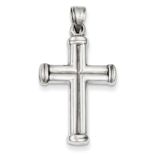Unisex Gold Classics(tm) White Gold Hollow Cross - image 
