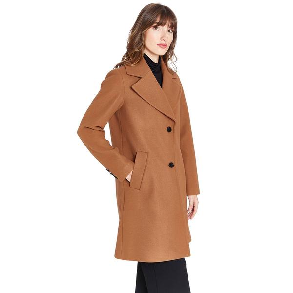 Womens Nine West Single Breasted Faux Wool Coat
