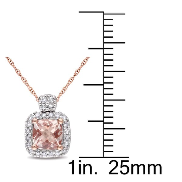 Gemstone Classics™ 10kt. Rose Gold Diamond Cushion Pendant