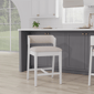 HH2 Home Dresden White Fabric Counter Height Stool - image 1