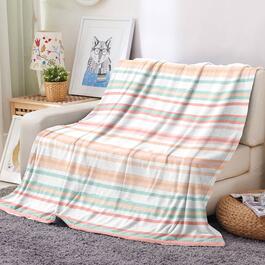 Spirit Linen Home&#8482; Velvet Plush Watercolor Stripe Throw Blanket