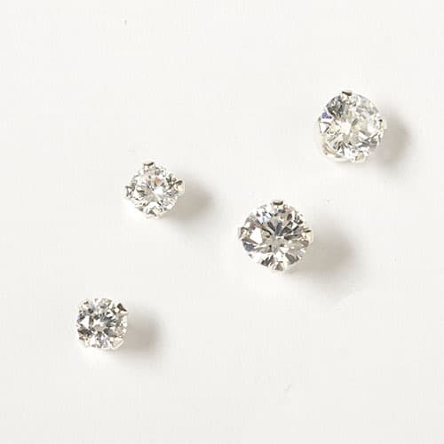 Kids Sterling Silver 2pr. CZ Earrings Set