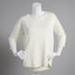 Womens Cable & Gauge 3/4 Sleeve Button Back Sweater - image 4