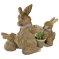 Northlight Sisal Mommy & Babies with Basket Easter Bunny Figure - image 5