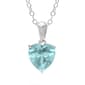 Sterling Silver Aquamarine Heart Pendant - image 1
