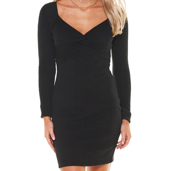 Juniors Derek Heart Ribbed Bodycon Mini Sheath Dress