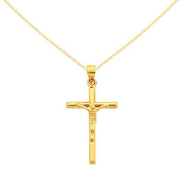 Gold Classics&#40;tm&#41; 14kt. Gold Hollow Crucifix Necklace