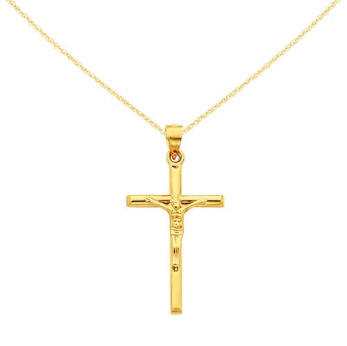 Gold Classics&#40;tm&#41; 14kt. Gold Hollow Crucifix Necklace - image 
