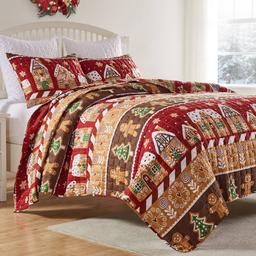 Greenland Home Fashions(tm) Gingerbread Lane Reversible Quilt Set