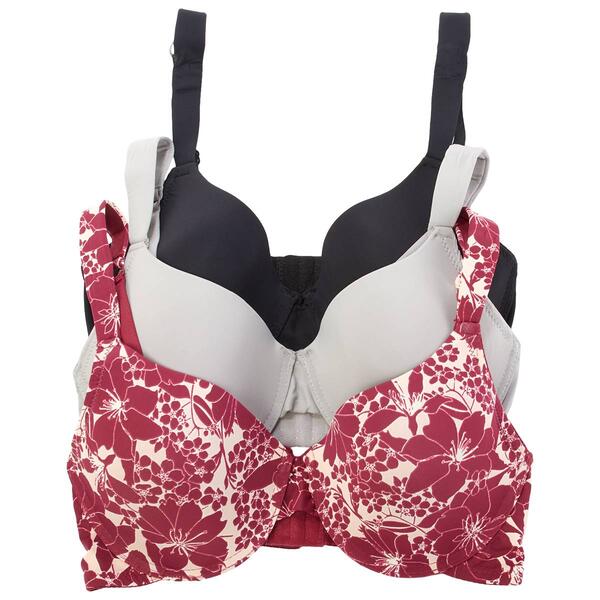 Womens Rene Rofe 3pk. Demi Light Padded Bra B28014XH3-H949L - image 