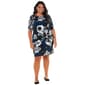 Womens Connected Apparel Elbow Sleeve Print ITY Side Slit Dress - image 1
