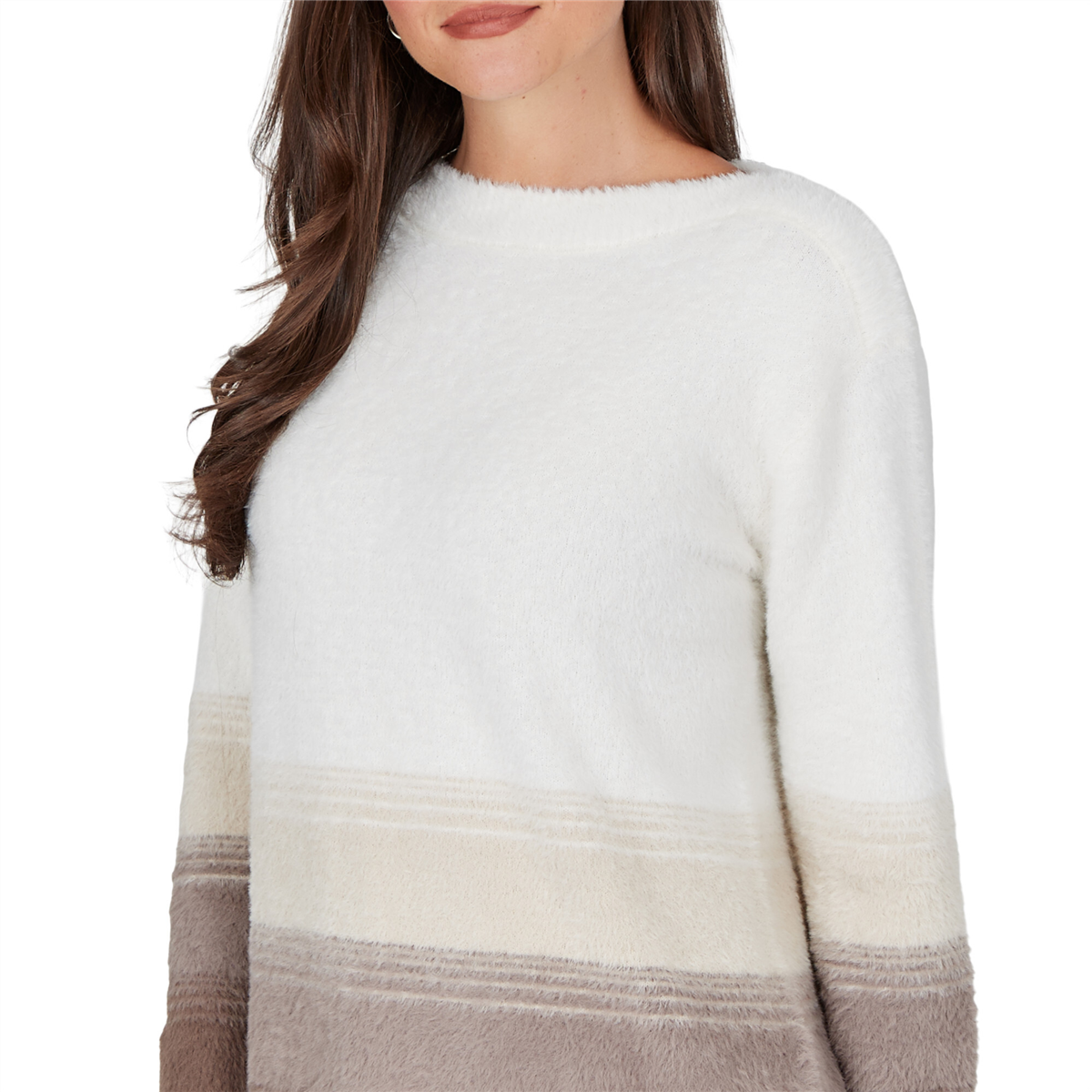 Petite Ruby Rd. Mythical Long Sleeve Ombre Eyelash Sweater