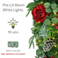 Puleo International 28in. LED Floral Adorned Teardrop Swag - image 4