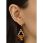 1928 Half Moon Beige Drop Leverback Earring - image 2