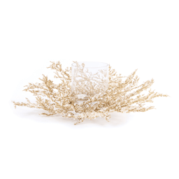 Melrose 16in. Icy Pine Candle Holder Centerpiece