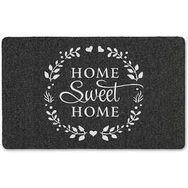 J&V Textiles Home Sweet Home Floral Outdoor Rubber Doormat