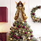 Santa''s Workshop 16in. Black Angel in Leopard Gown Tree Topper - image 4