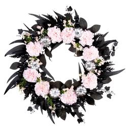 National Tree 26in. Pretty Morbid Pink Carnation Halloween Wreath