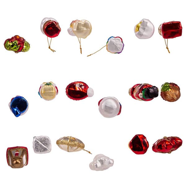 Kurt S. Adler 18pc. Mini Christmas Shaped Glass Ornaments Set