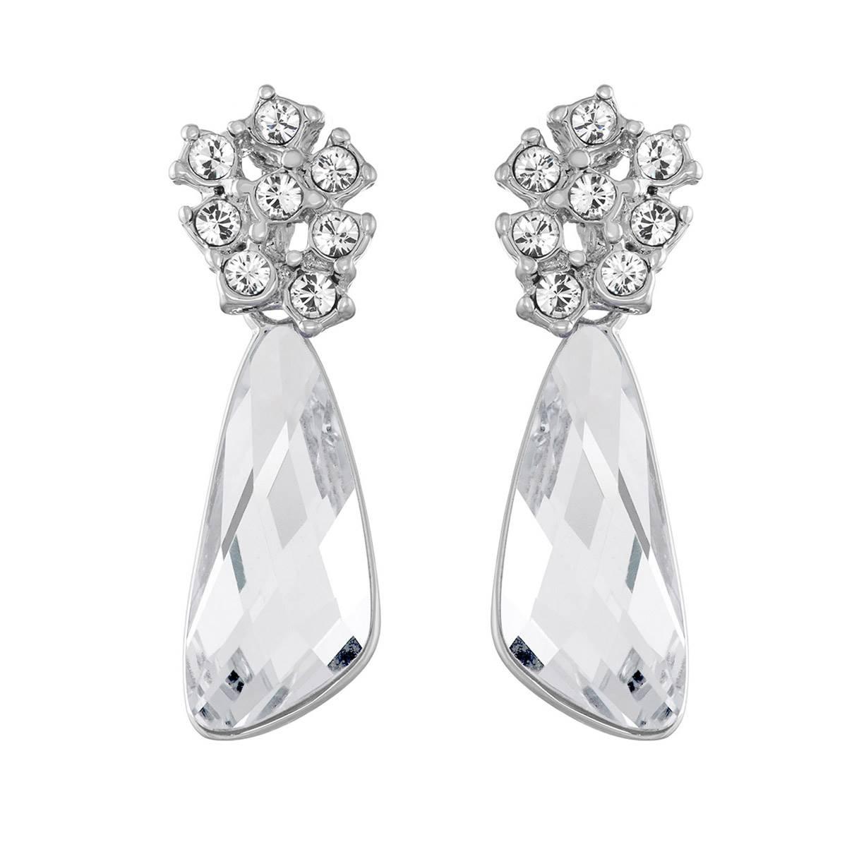 Crystal Colors Silver Plated Comet Clear Crystal Drop...