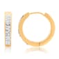 Steeltime Gold & Swarovski(R) Crystal Hoop Earrings - image 1