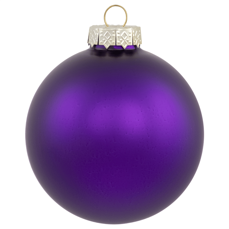 Northlight 6ct. Purple 2-Finish Glass Ball Christmas Ornaments