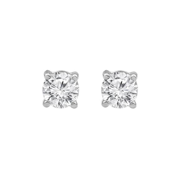 Nova Star® White Gold Lab Grown Diamond Solitaire Stud Earrings