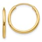 Gold Classics(tm) 14mm. 14kt. Polished Endless Hoop Earrings - image 1