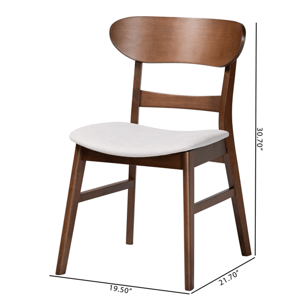 Baxton Studio Everwood 2pc Dining Chair Set
