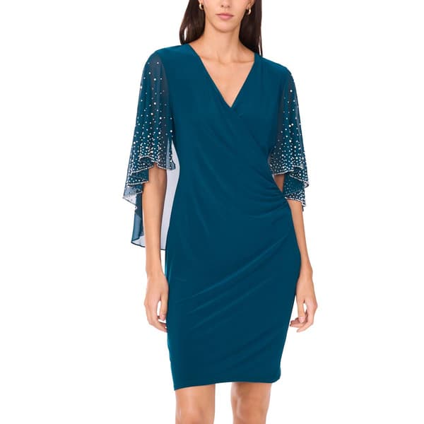Womens MSK Capelet Overlay Sheath Dress