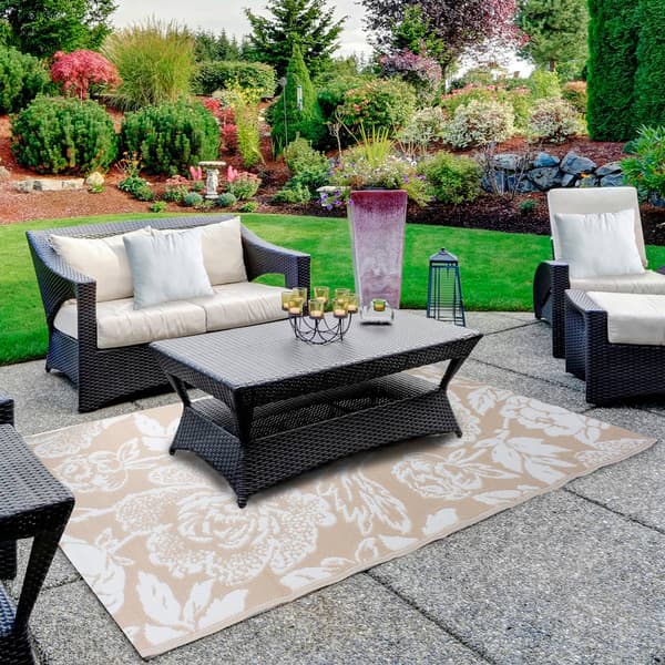 Northlight Seasonal Floral Rectangular Outdoor Area Rug