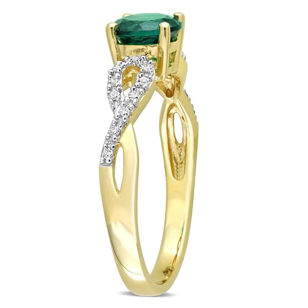 Gemstone Classics™ 10kt. Gold Diamond & Lab Created Emerald Ring