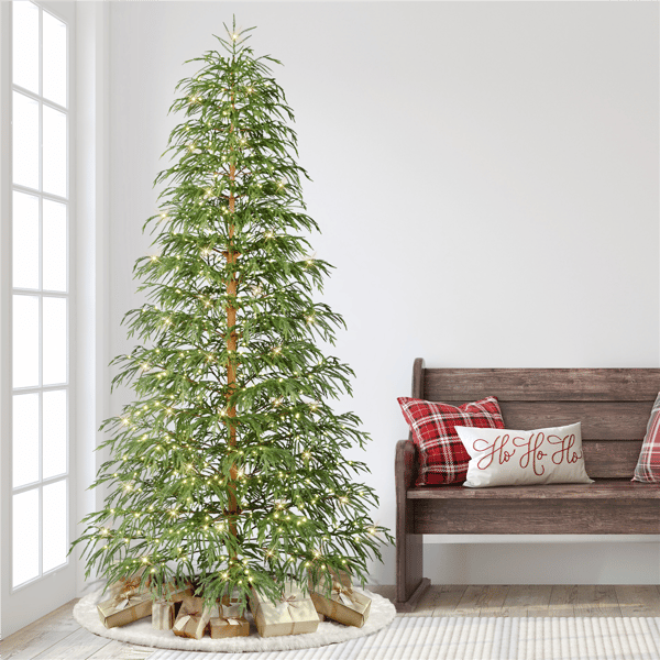 Puleo International 7.5ft. Pre-Lit LED Norfolk Fir Christmas Tree
