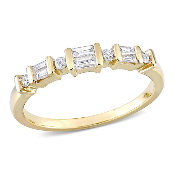 Diamond Classics&#40;tm&#41; 10kt. Gold 1/4ct. Round & Baguette Diamond Ring - image 