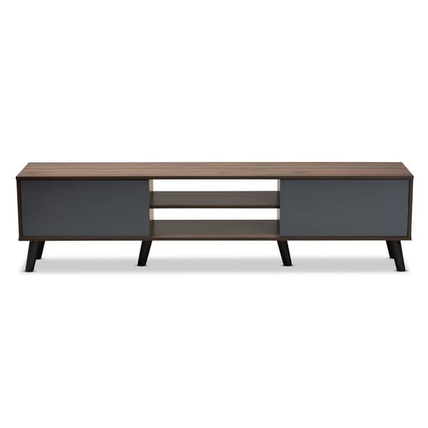 Baxton Studio Clapton Walnut Brown Finished Wood TV Stand