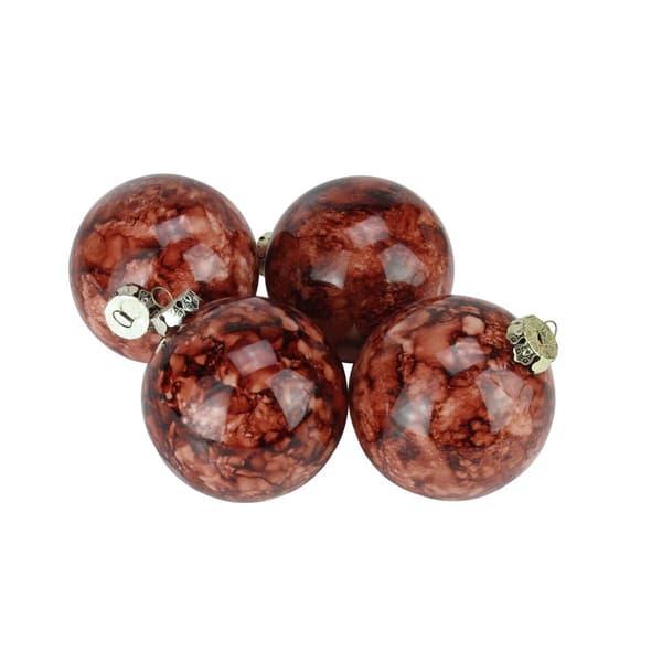 Barcana 4pc. Marbled Shatterproof Christmas Ball Ornaments
