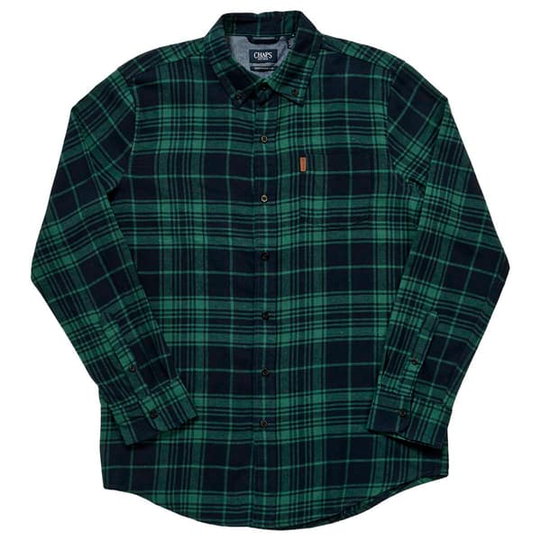 Mens Chaps Flannel Long Sleeve Shirt - Rain Forest - image 