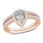 Gemstone Classics&#40;tm&#41; 10kt. Rose Gold Aquamarine Teardrop Ring - image 1