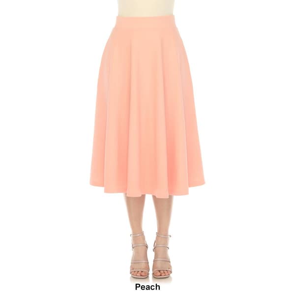 Womens White Mark Flared Midi Skirt with Pockets