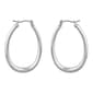 Roman Silver-Tone Large Oval Hoop Earrings - image 1