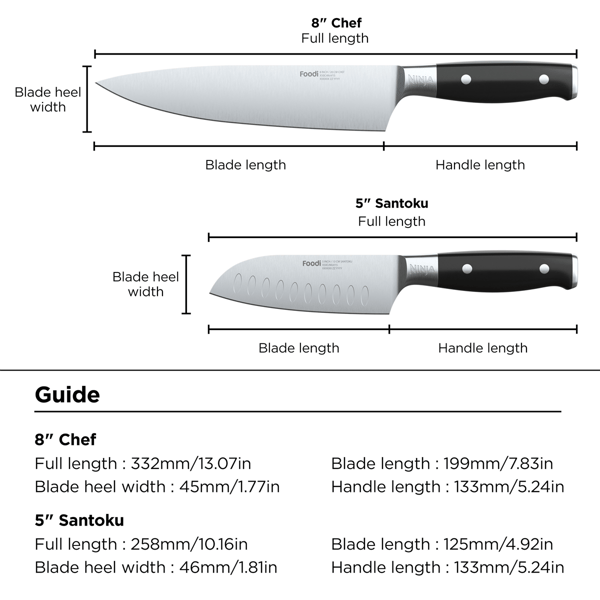 Ninja® Foodi Premium 2pc. Chef and Santoku Knife Set