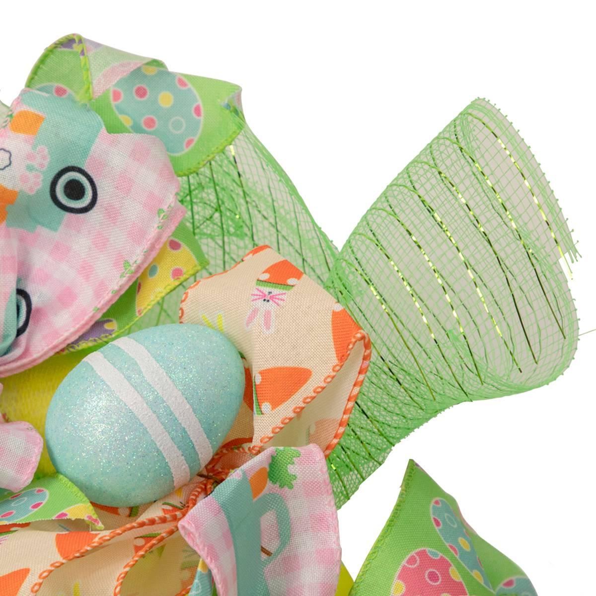 Northlight Seasonal Pastel Easter Eggs and Ribbons Wreath